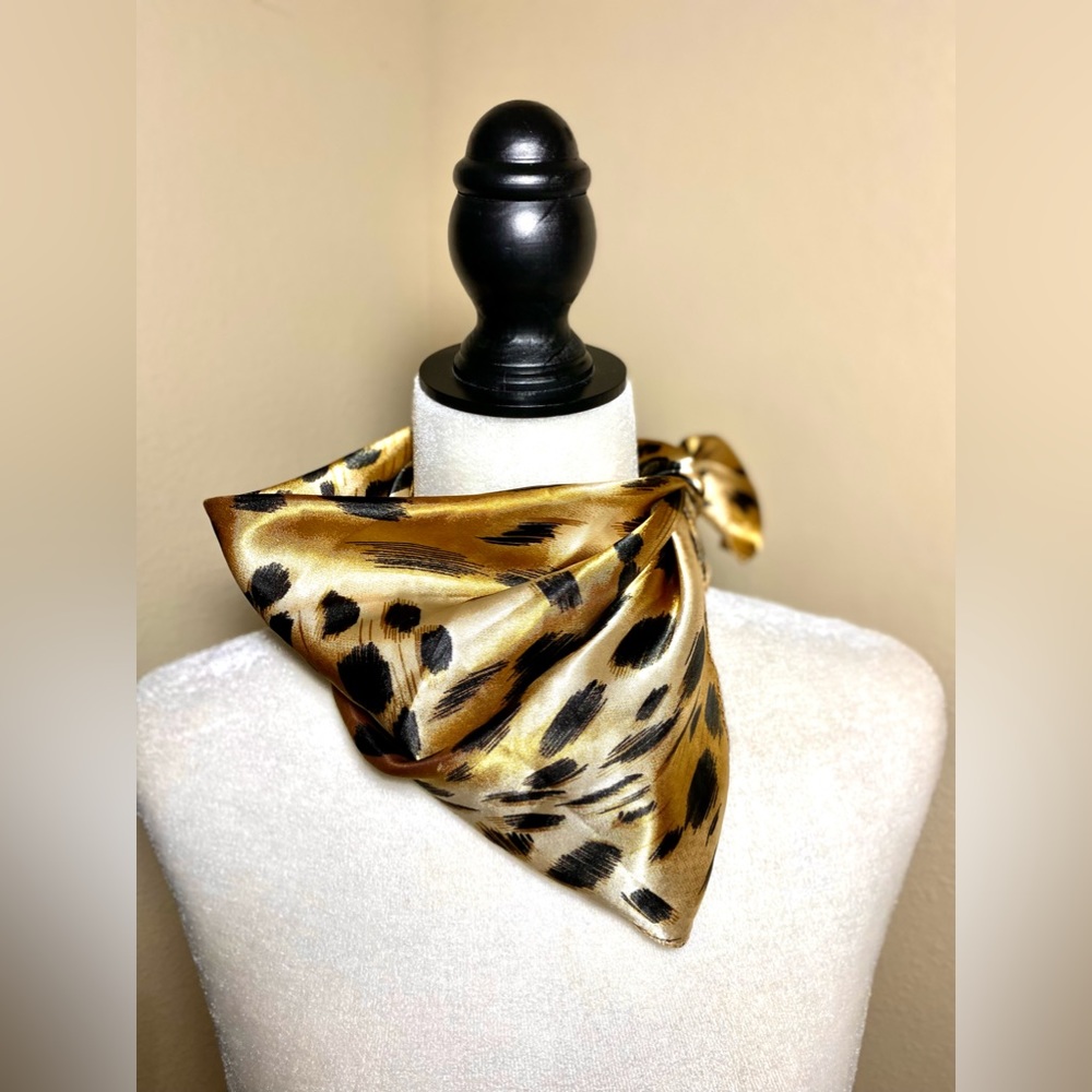 Animal Print Silky Scarf Square